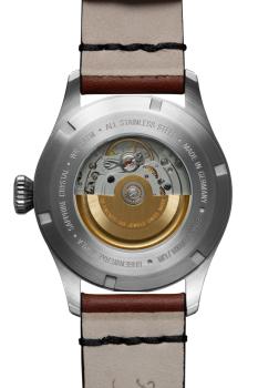 Preview: Bauhaus Aviation Herrenuhr Automatik mit Datum und Lederarmband